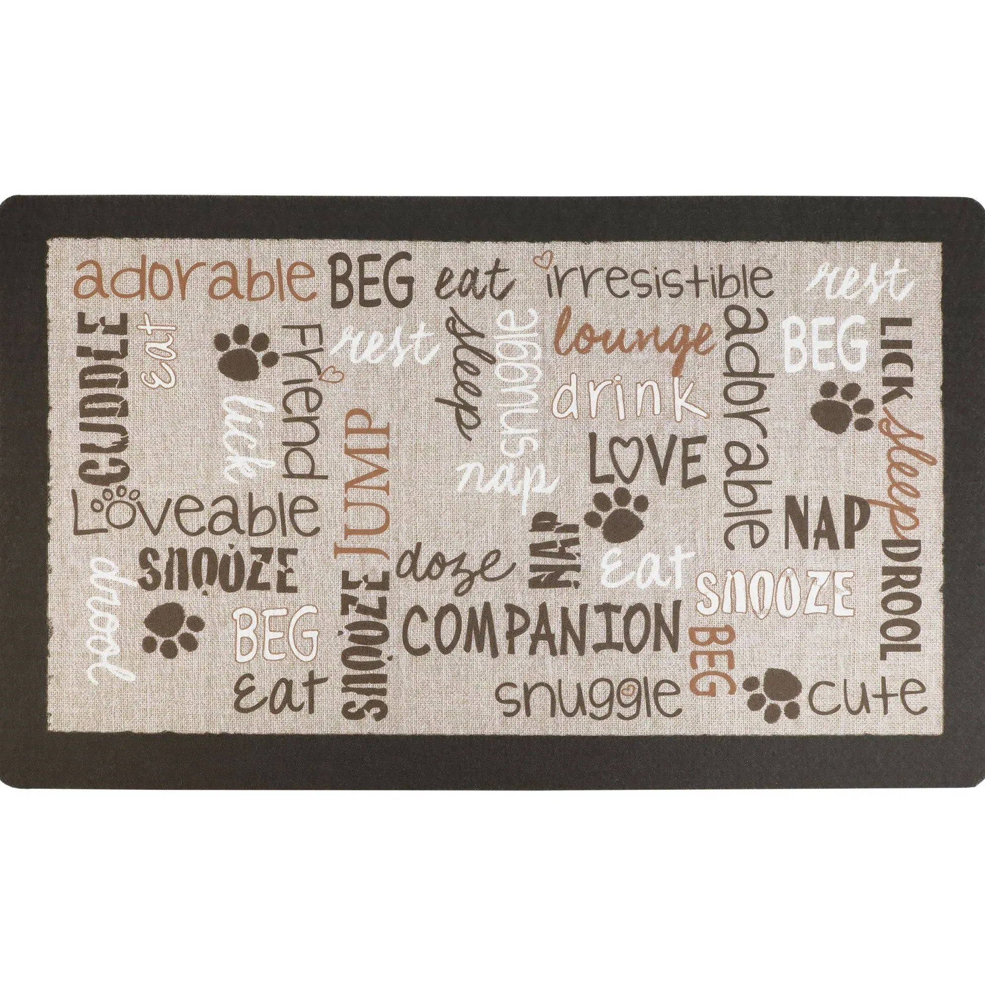 Drymate Linen Pet Bowl Dog & Cat Place Mat, Tan