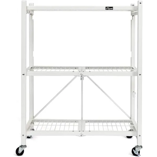 Origami White 3-Tier Rack with Wheels