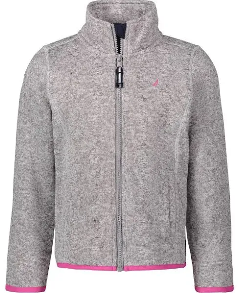 Nautica Girls 4-6X Sweater Fleece Jacket, Grey