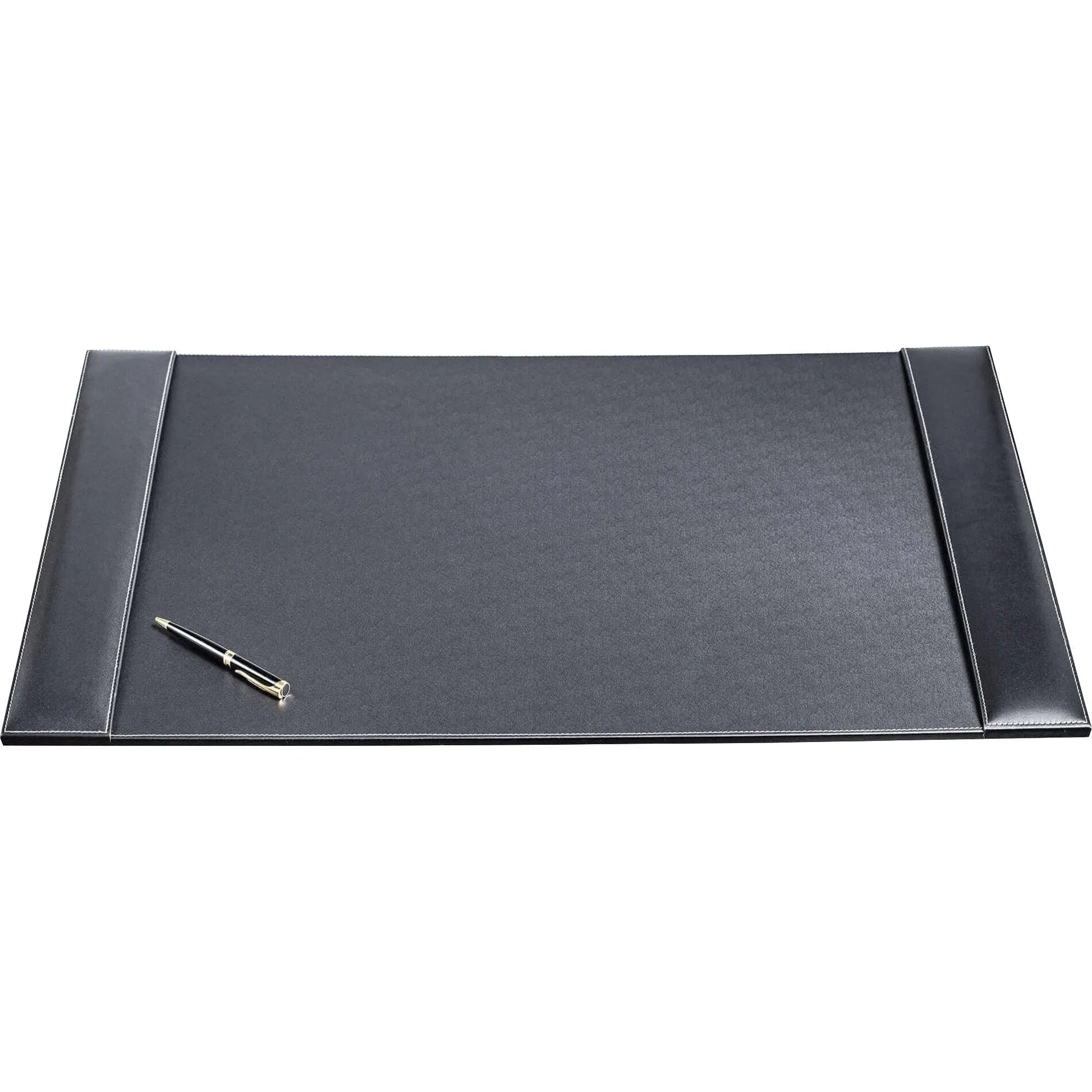 Dacasso Rustic Black Leather 34" x 20" Side-Rail Desk Pad