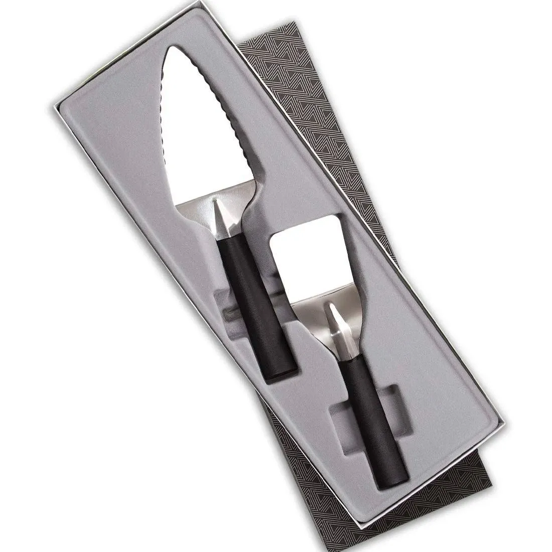 Rada Cutlery Set 2 Piece Stainless Steel Pie and Mini Dessert Server Resin - Black Handle