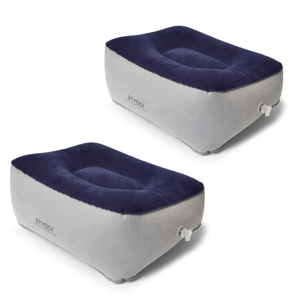 STYDDI 2 Pack Inflatable Foot Rest Pillow Cushion for Travel Office & Home, Leg