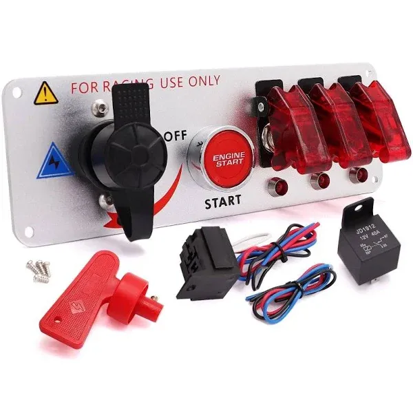 Jeemiter Ignition Switch Panel Kit 12V Engine Start Push Button 5 in 1 Control ...