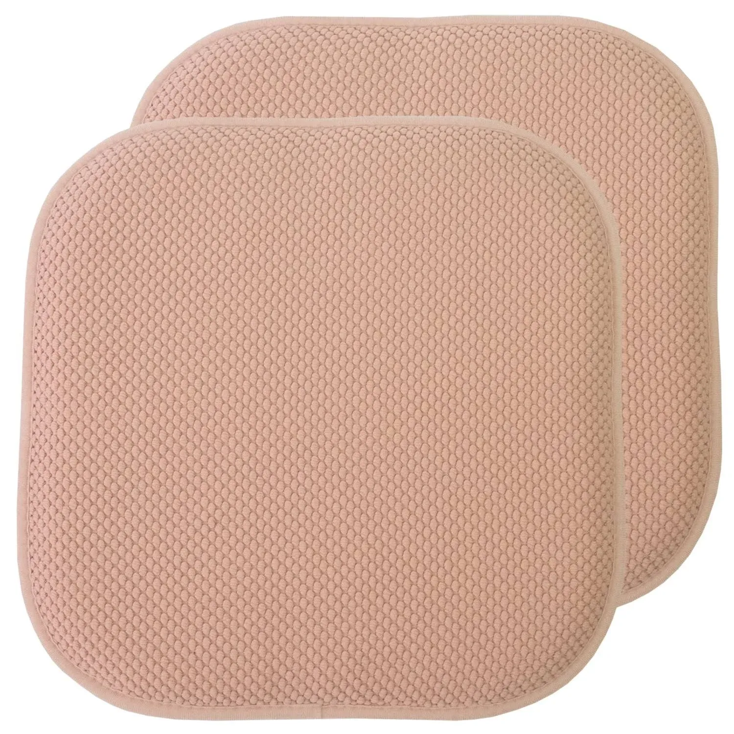 Sweet Home Collection Cushion Memory Foam Chair Pads Honeycomb Nonslip Back Seat Cover 16" x 16" Brown, Pack of 6