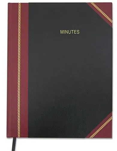 BookFactory Minutes Book/Corporate Minutes Book/Board Meeting Minutes LogBook (168 Pages - 8.5" X 11â\x80\x9d), Black and Burgundy Cover, Black Ribbon, Smyth Sewn Hardbound (LOG-168-7CS-LKMST75(Minutes))