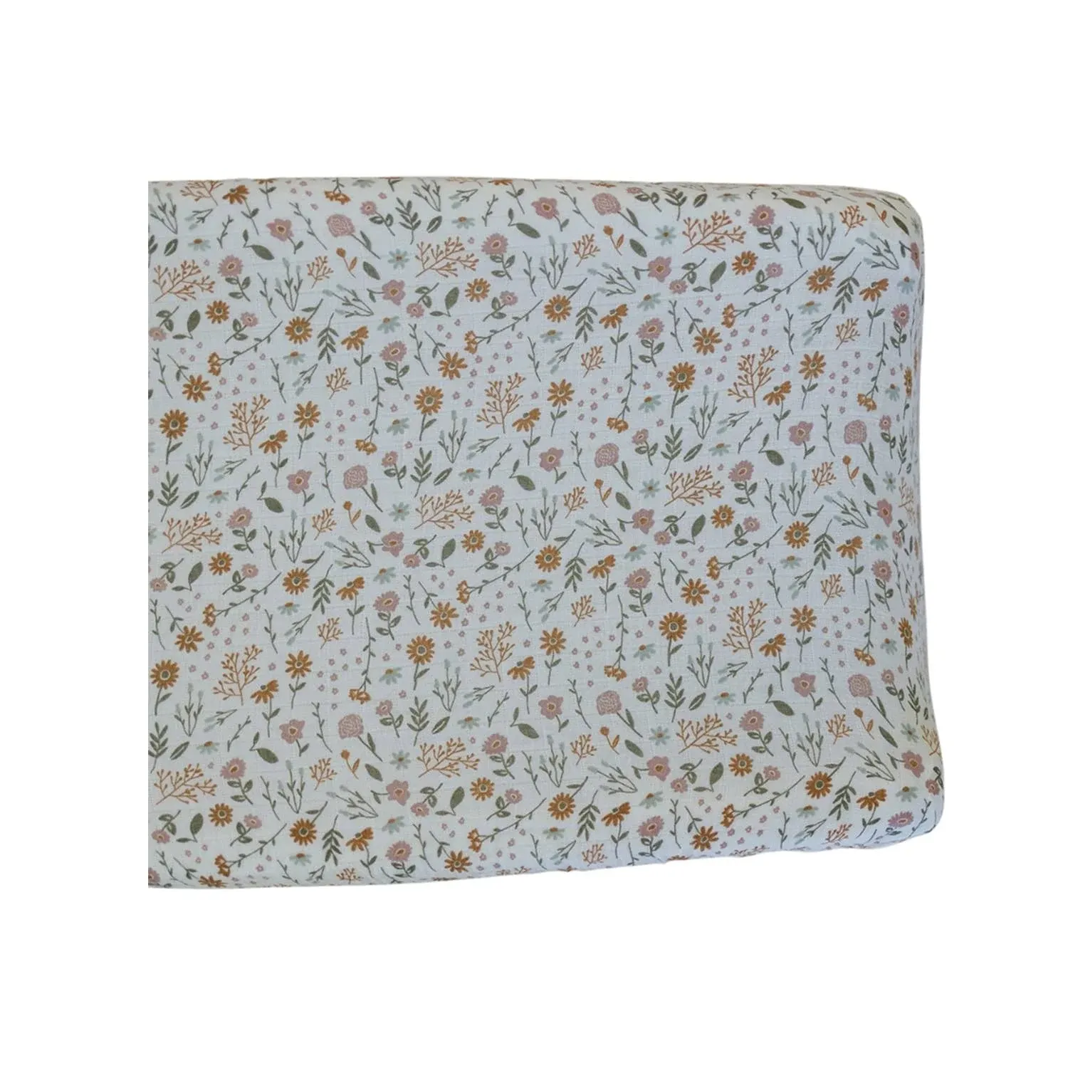 Mebie Baby Changing Pad Cover, Meadow Floral, 100% Muslin Cotton Changing Table Pad Cover for Baby Boy and Girl, Designer Nursery Decor Covers, Diaper Changing Pad Cover for Changing Station