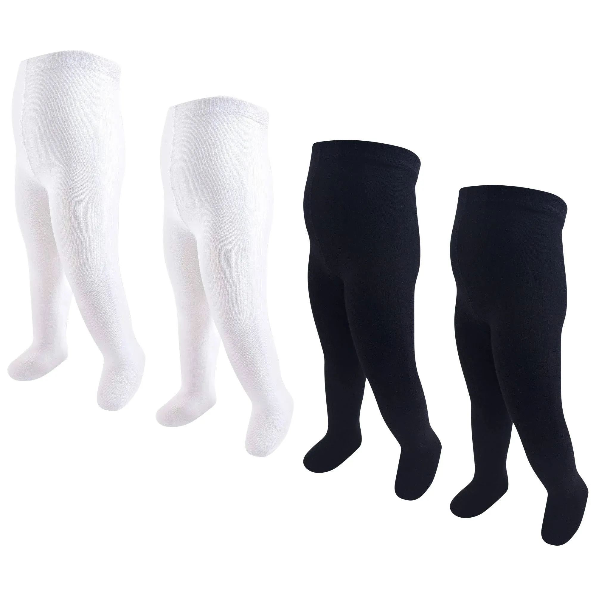 Touched by Nature Organic Cotton Tights 4-Pack, Black and White