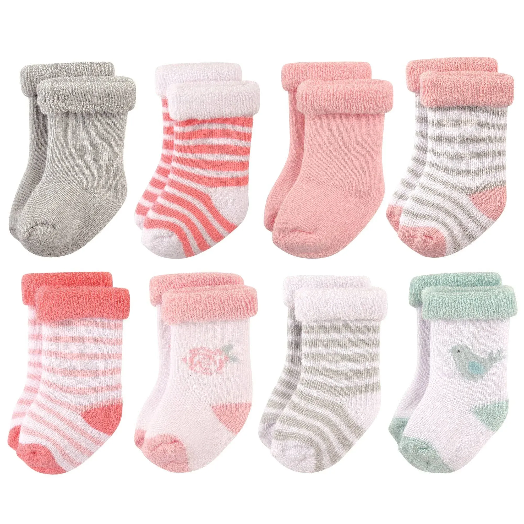 Hudson Baby Cotton Rich Newborn and Terry Socks Bird / 0-6 Months