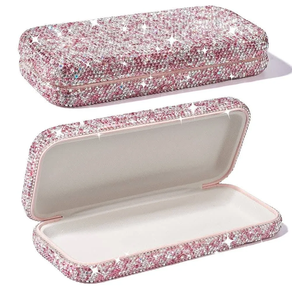 XhuangTech Glasses Case Hard Shell，Bling Sunglasses Case For Women，Cute Glasses Case Fits Most Glasses And Sunglasses