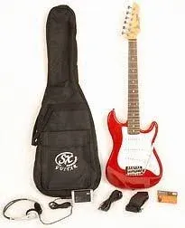 SX 1/2 Size 34 Inch Electric Guitar Package in Red RST 1/2 CAR