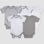 Bee Essentials Organic Short Sleeve Baby Bodysuits 5 Pack