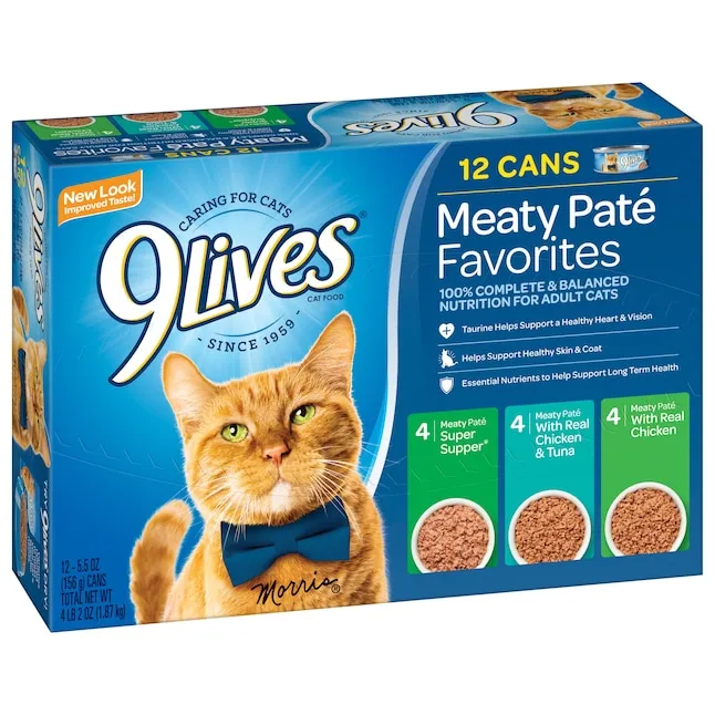 9Lives Cat Food, Pate Favorites - 12 pack, 5.5 oz cans