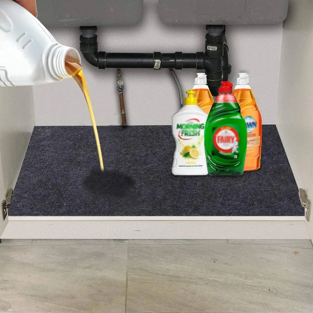 CONVELIFE Under The Sink Mat,Kitchen Tray Drip,Cabinet,Absorbent Felt Layer ...