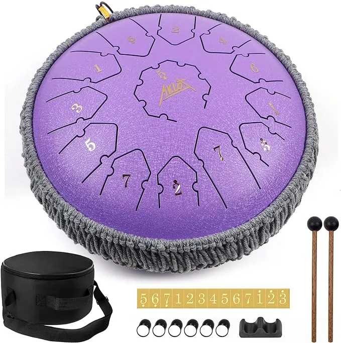 Steel Tongue Drum 12 nches 13 Notes - Percussion Instruments - HandPan Tank D...