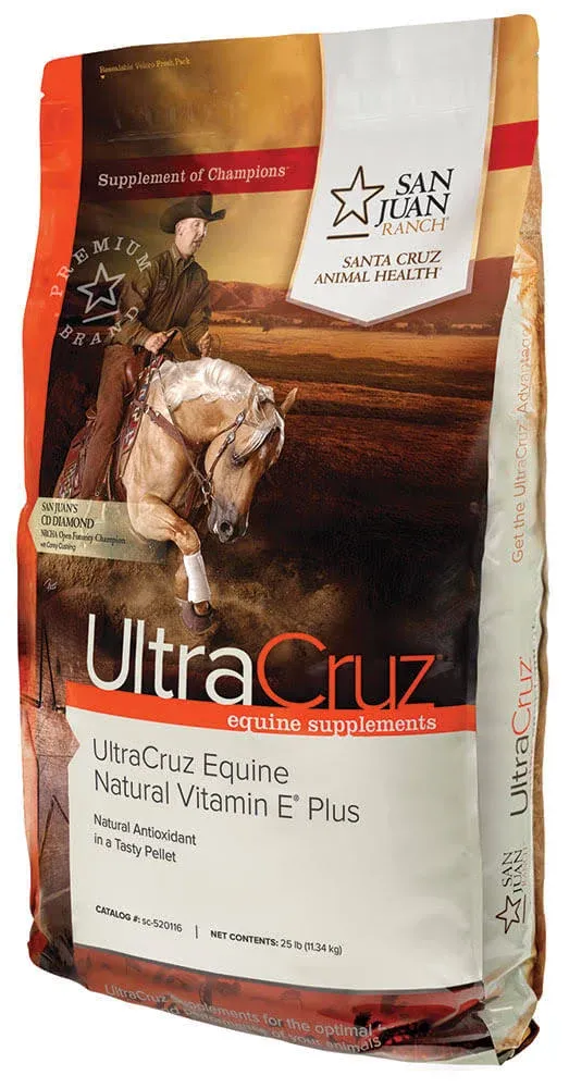 UltraCruz Equine Natural Vitamin E Plus Supplement for Horses, 25 lb Pellet (165 Day supply)