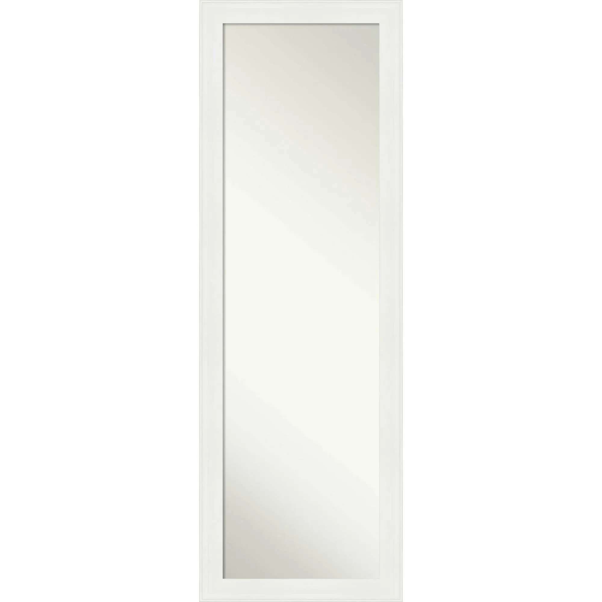 17" x 51" Vanity White Framed on The Door Mirror - Amanti Art