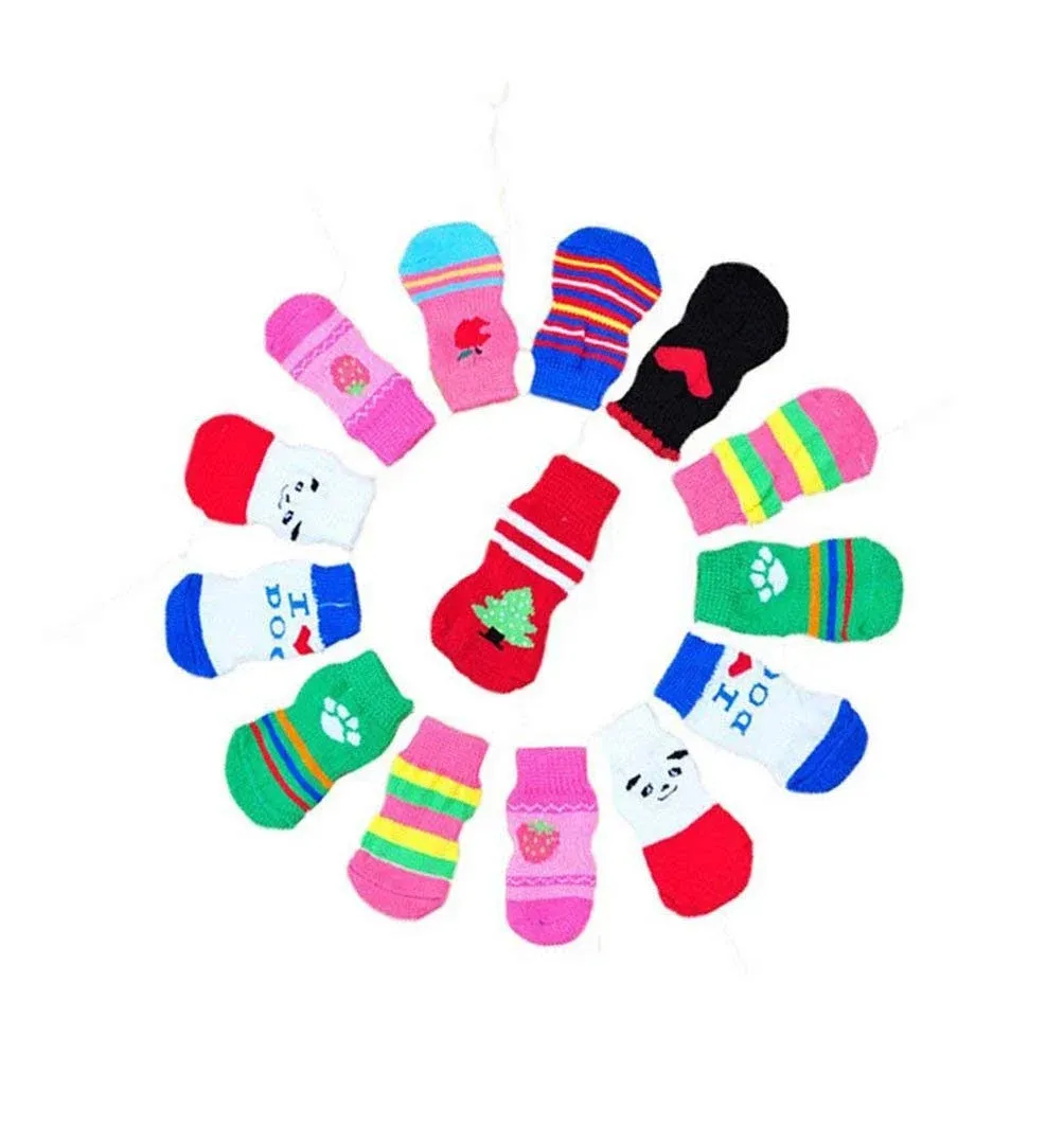 LifeWheel Traction Control Cotton Socks Indoor Dog Nonskid Knit 5 Sets Random Color