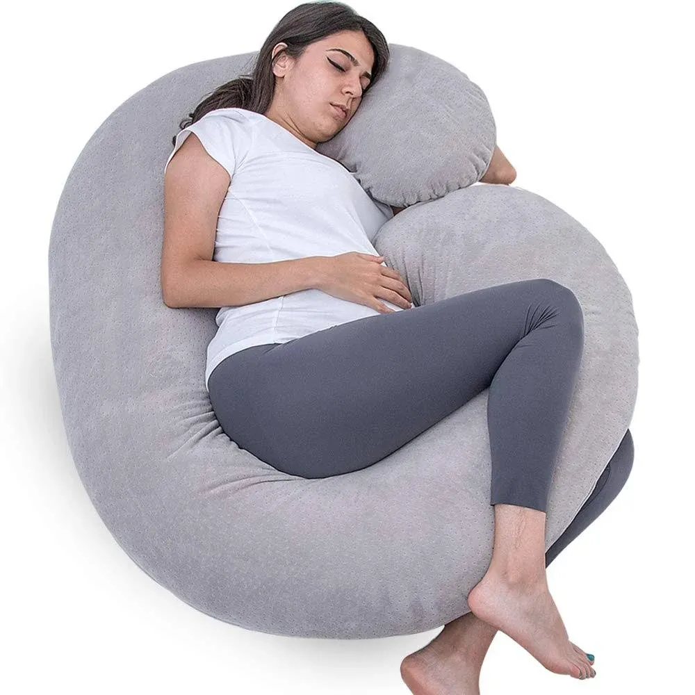 1 Middle One Pregnancy Pillow, C Shaped Full Body Pillow for Maternity Support ...