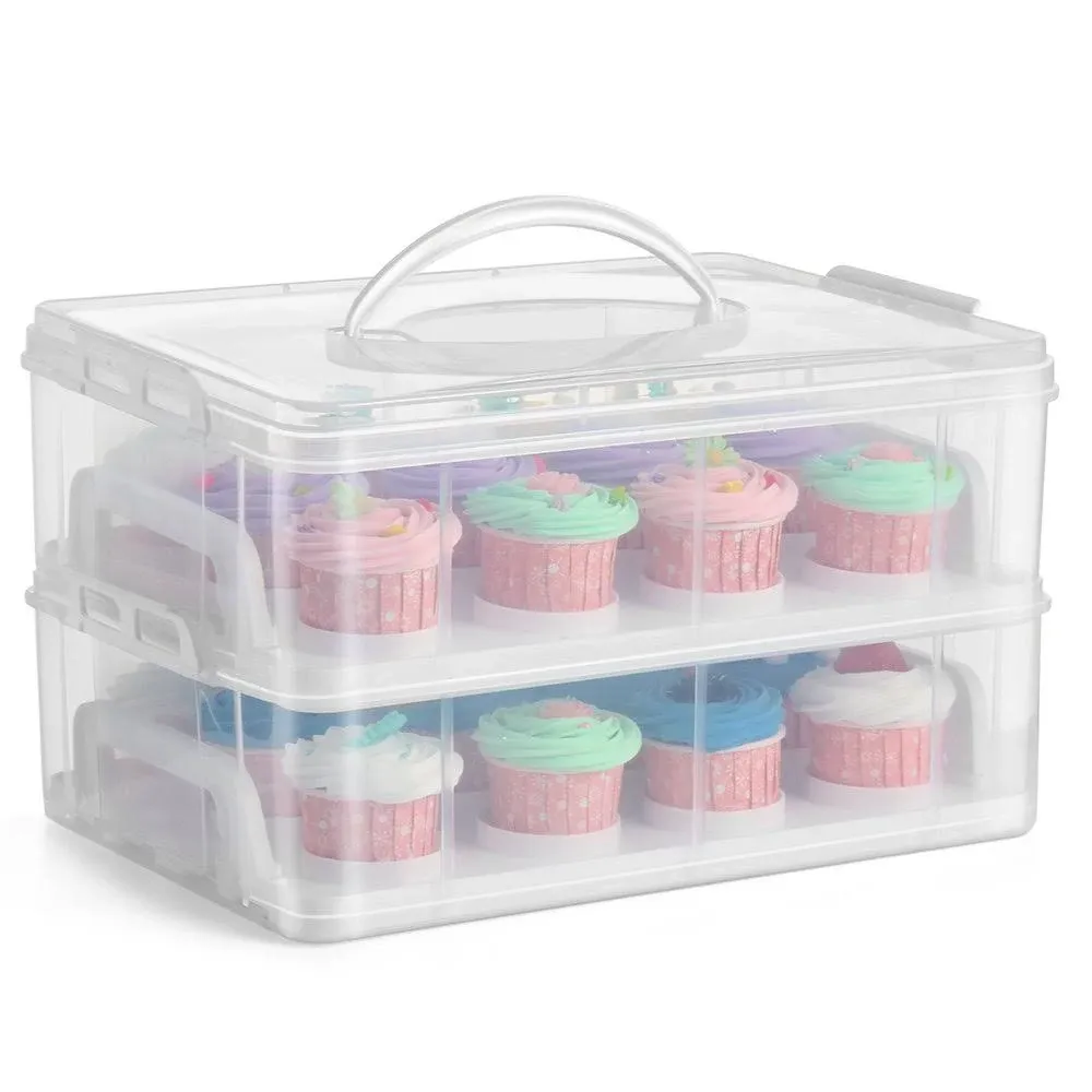 Cupcake Carrier Cupcake Holder For 24 Cupcakes Portable And Reusable Rectangular