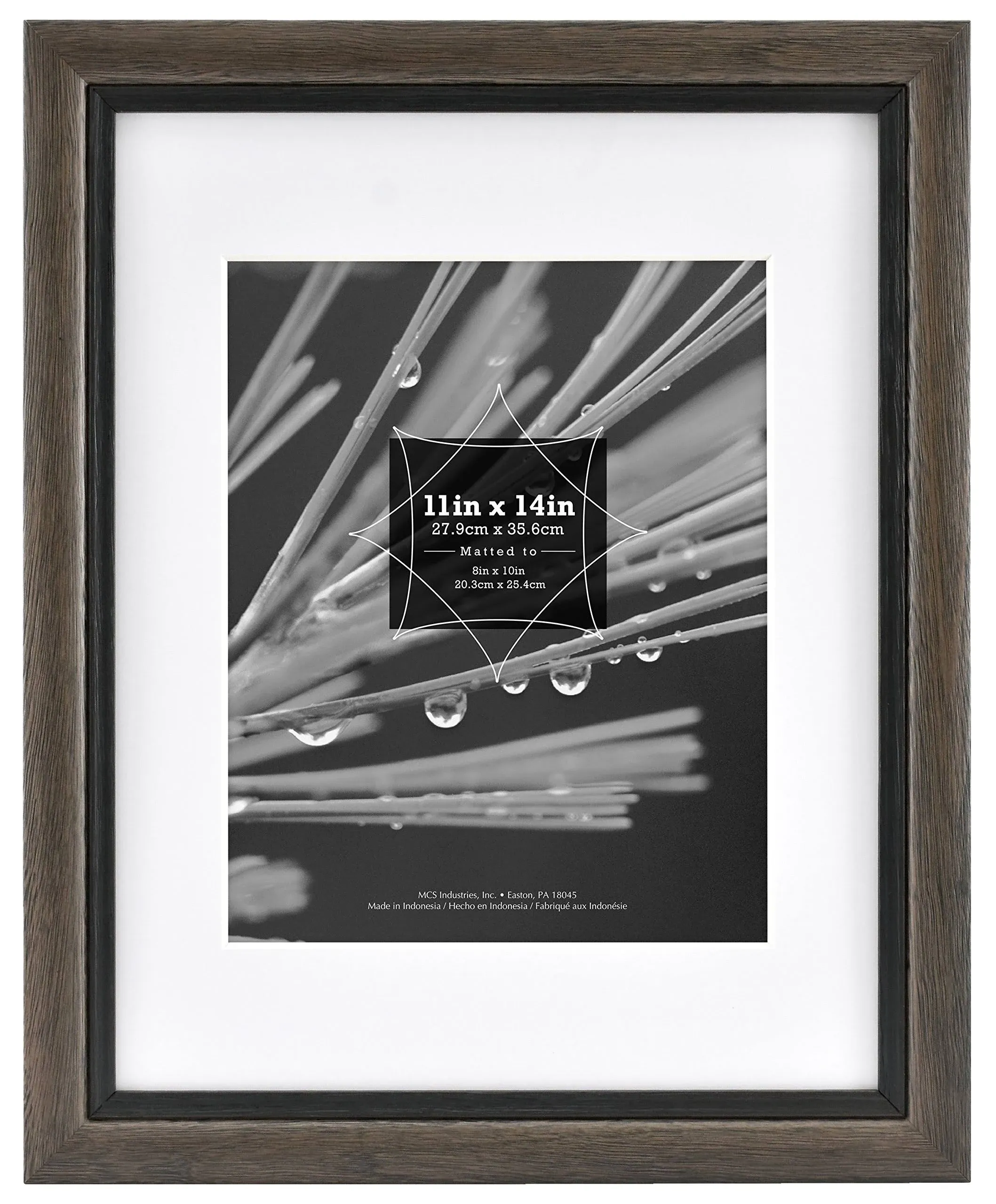 MCS 11x14 inch Matted Regency Wood Frame with 8x10 inch Mat Opening, Gray ...