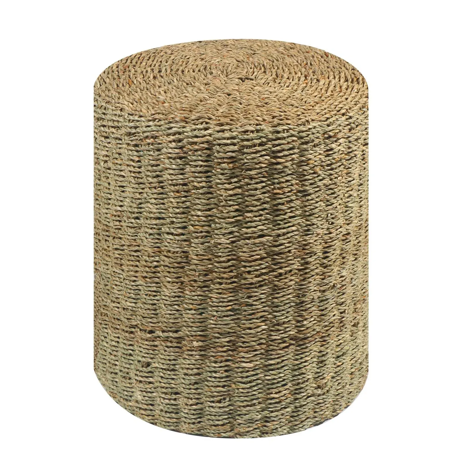 Wimarsbon 18'' Pouf Ottoman, Natural Braided Poof, Round Poufs, Rustic Handweave Lounge Pouffe, Boho Footrest Stool for Bedroom, Accent Table or Seat for Patio, Living Room (68LD)