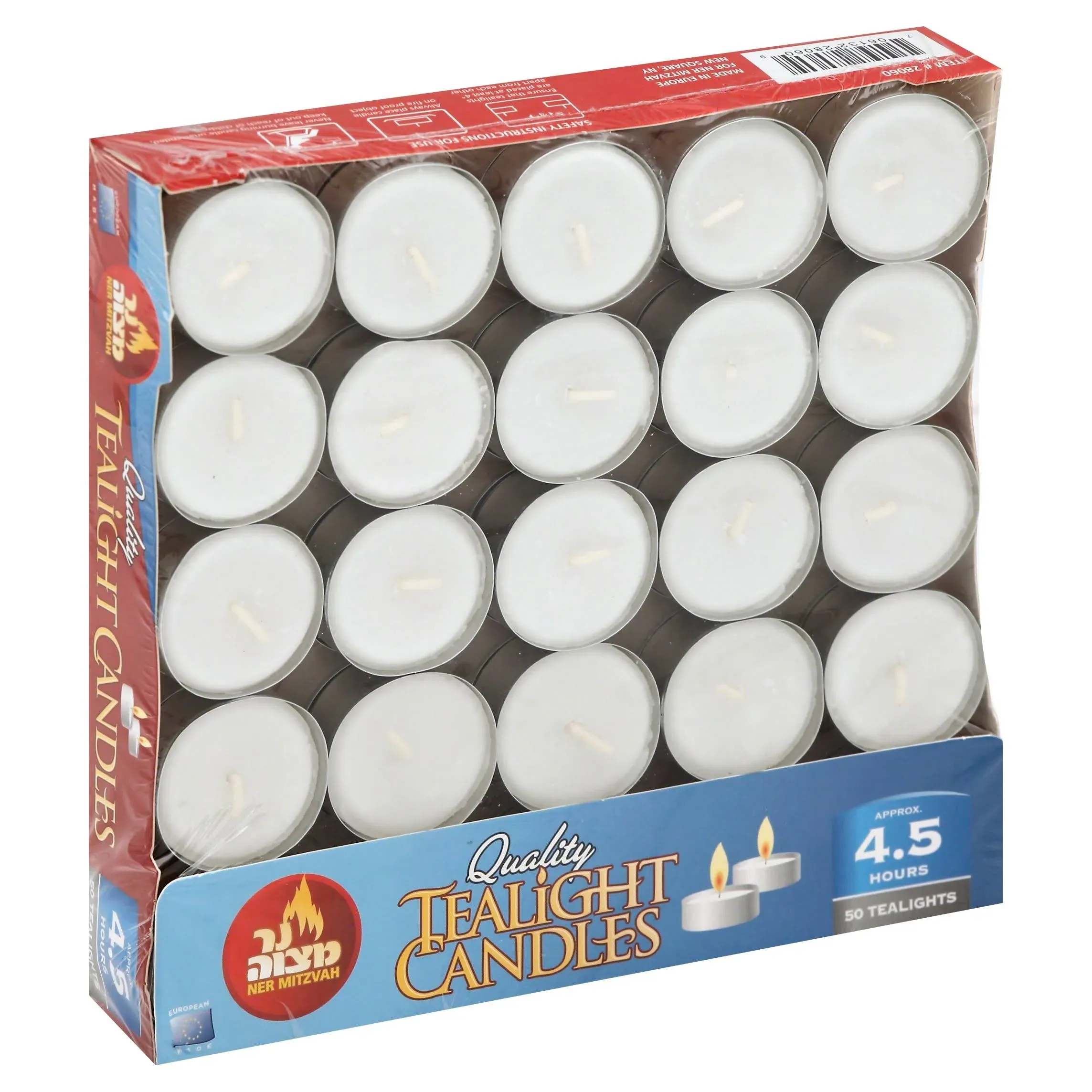 Ner Mitzvah Candles, Quality, Tealight - 50 candles