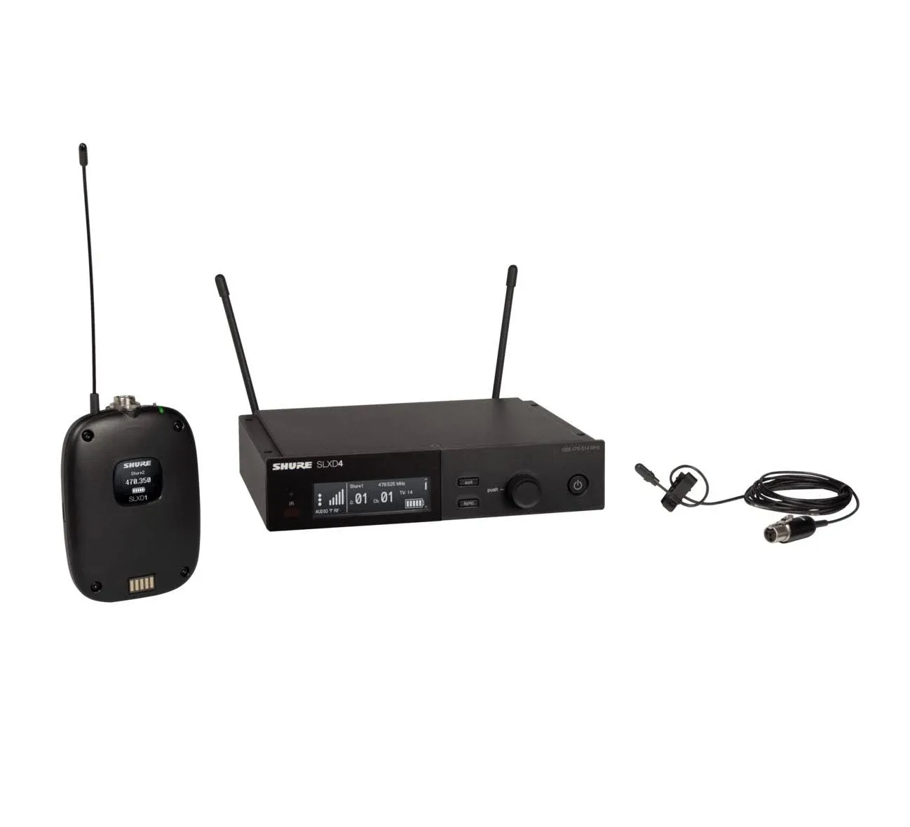 Shure SLXD14/DL4 Wireless System w/Bodypack Trans/Receiver<wbr/>/Lavalier Mic Band H55