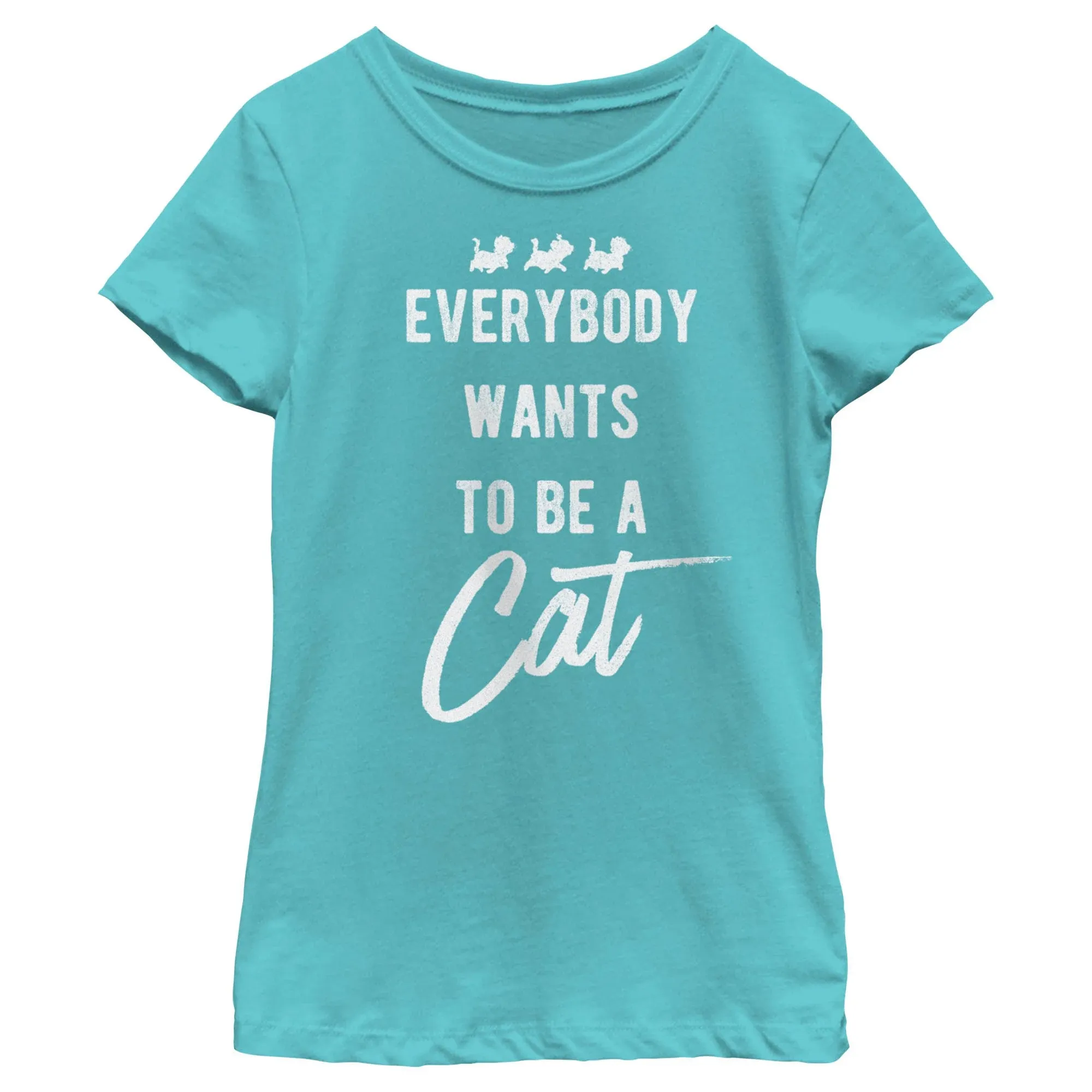 The Aristocats Girl's Aristocats Everybody Wants to Be A Cat Graphic Tee, Tahiti Blue