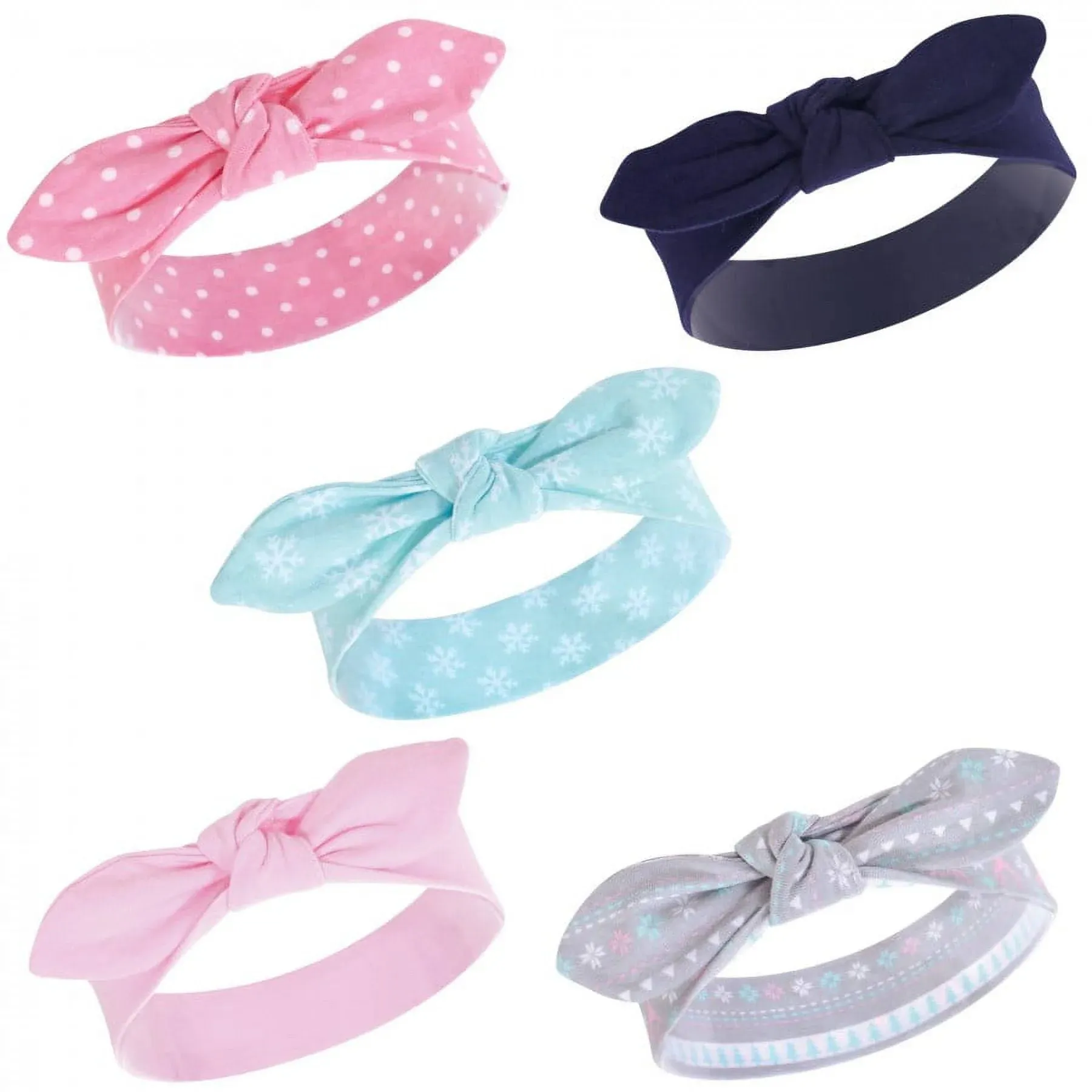 Hudson Baby Girls Cotton Floral Headbands (5pk)