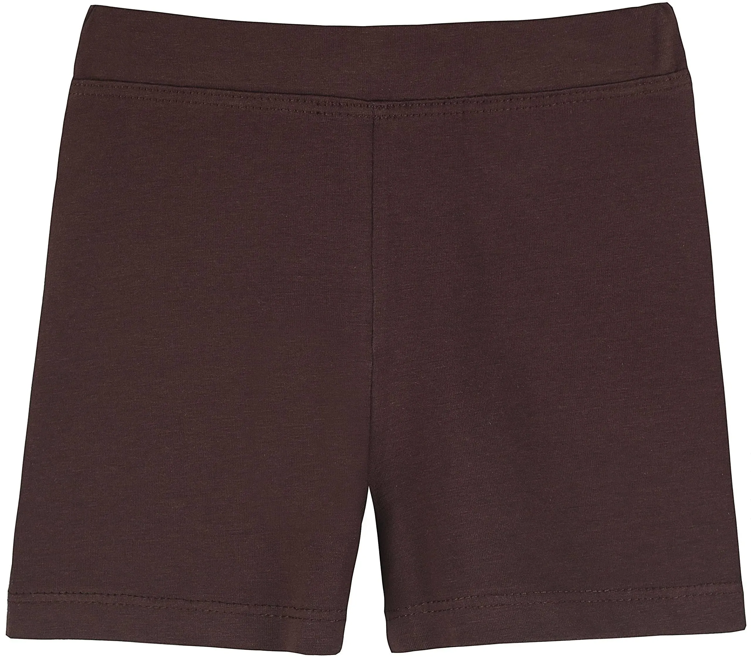 Girls' Basic Solid Dance or Gymnastics Soft Bike Short Brown / 10 Years