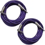 Seismic Audio 2 Pack of Purple 20 Foot Right Angle to Straight Guitar Instrument Cables Purple - SAGC20R-Purple-2Pack