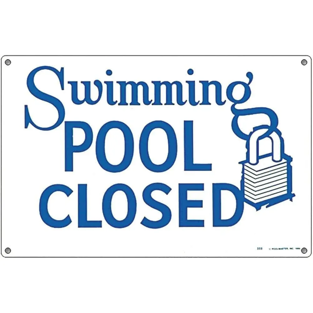 Poolmaster 40333 Swimming Pool Closed Sign for Residential or Commercial Pools