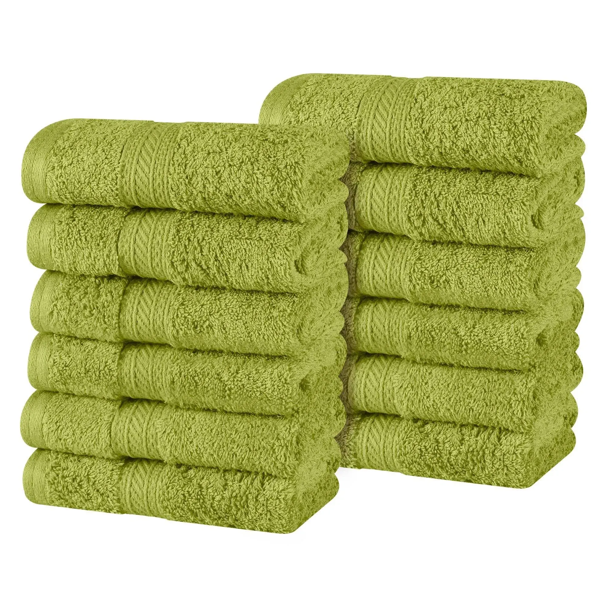 Superior Atlas Cotton Plush Heavyweight Face Towel Washcloth Set of 12