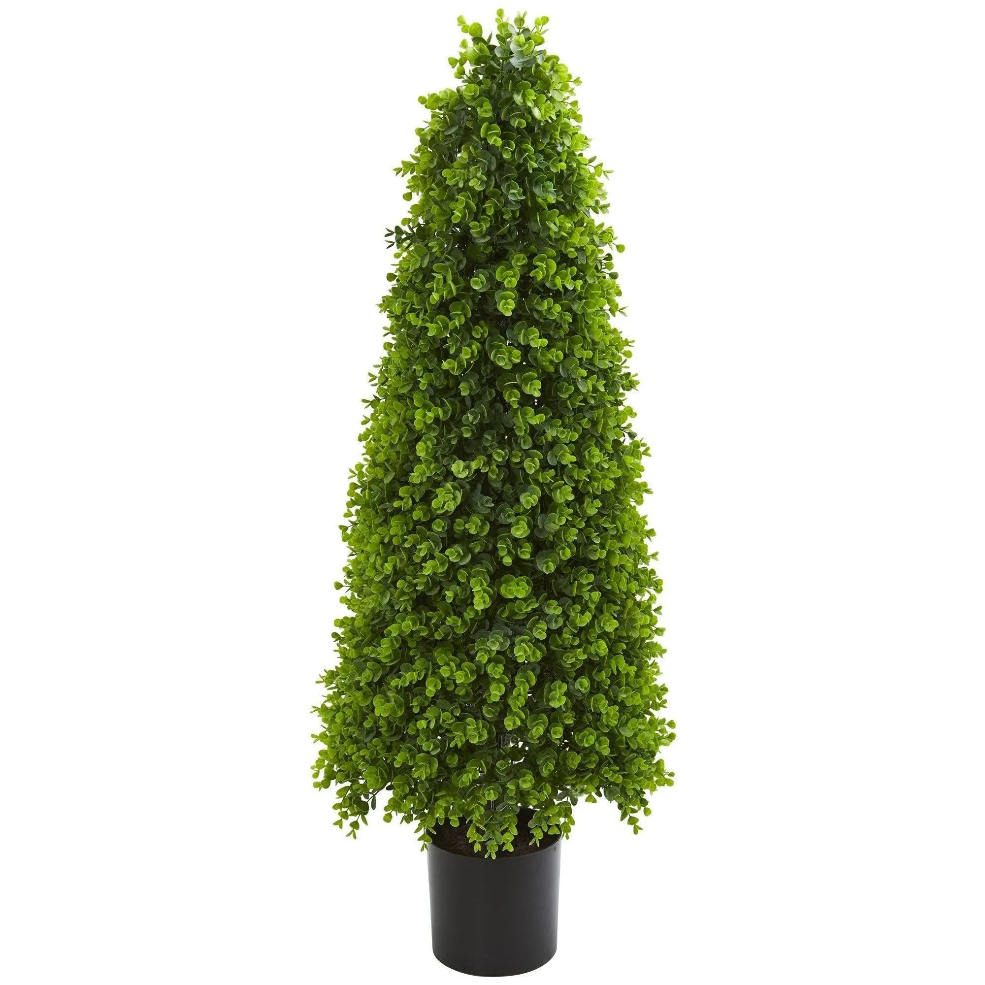 Nearly Natural 4-Ft. Eucalyptus Topiary Artificial (Indoor/Outdoor) Silk Trees, Green