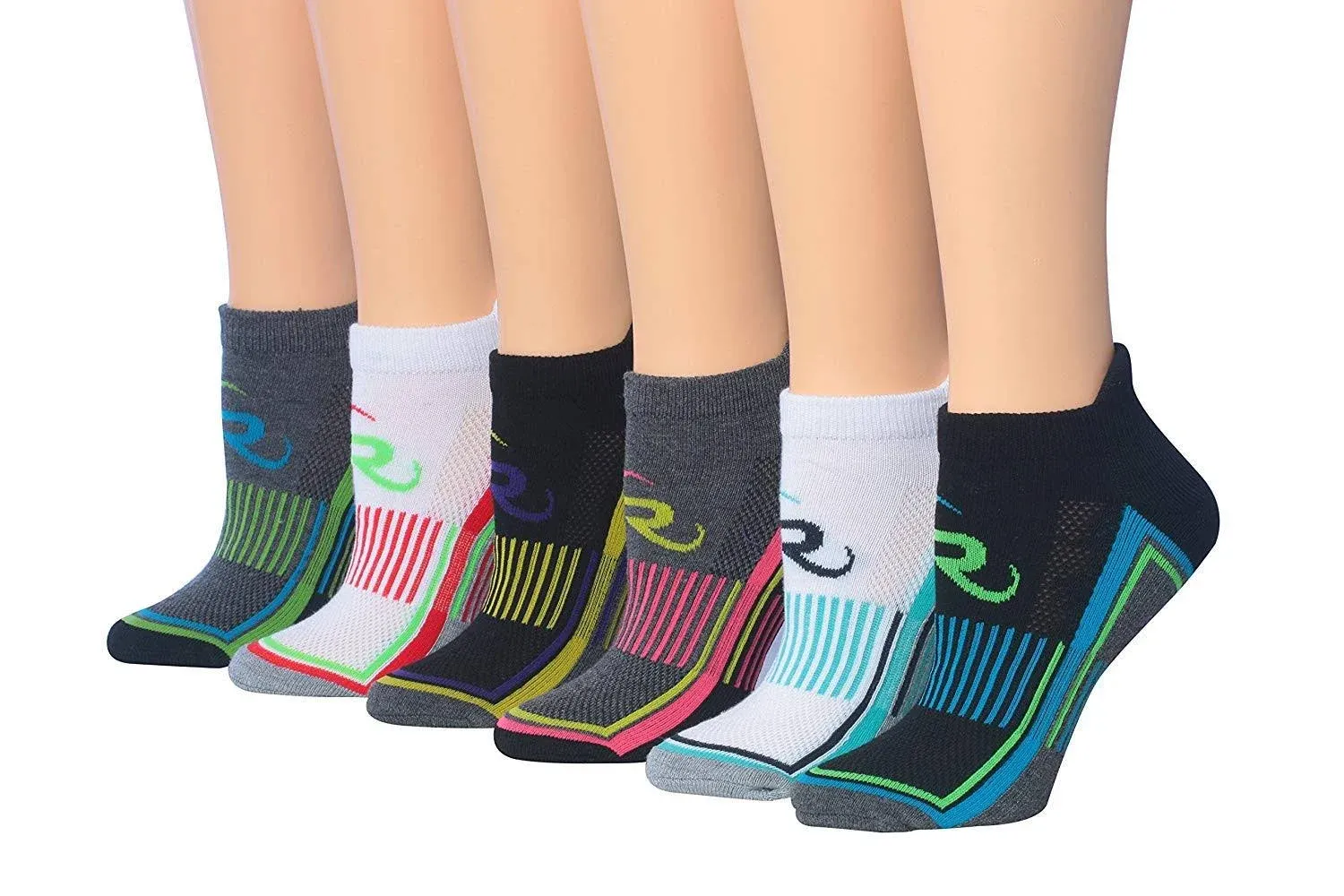 Ronnox Women's 6-Pairs Low Cut Running & Athletic Performance Tab Socks