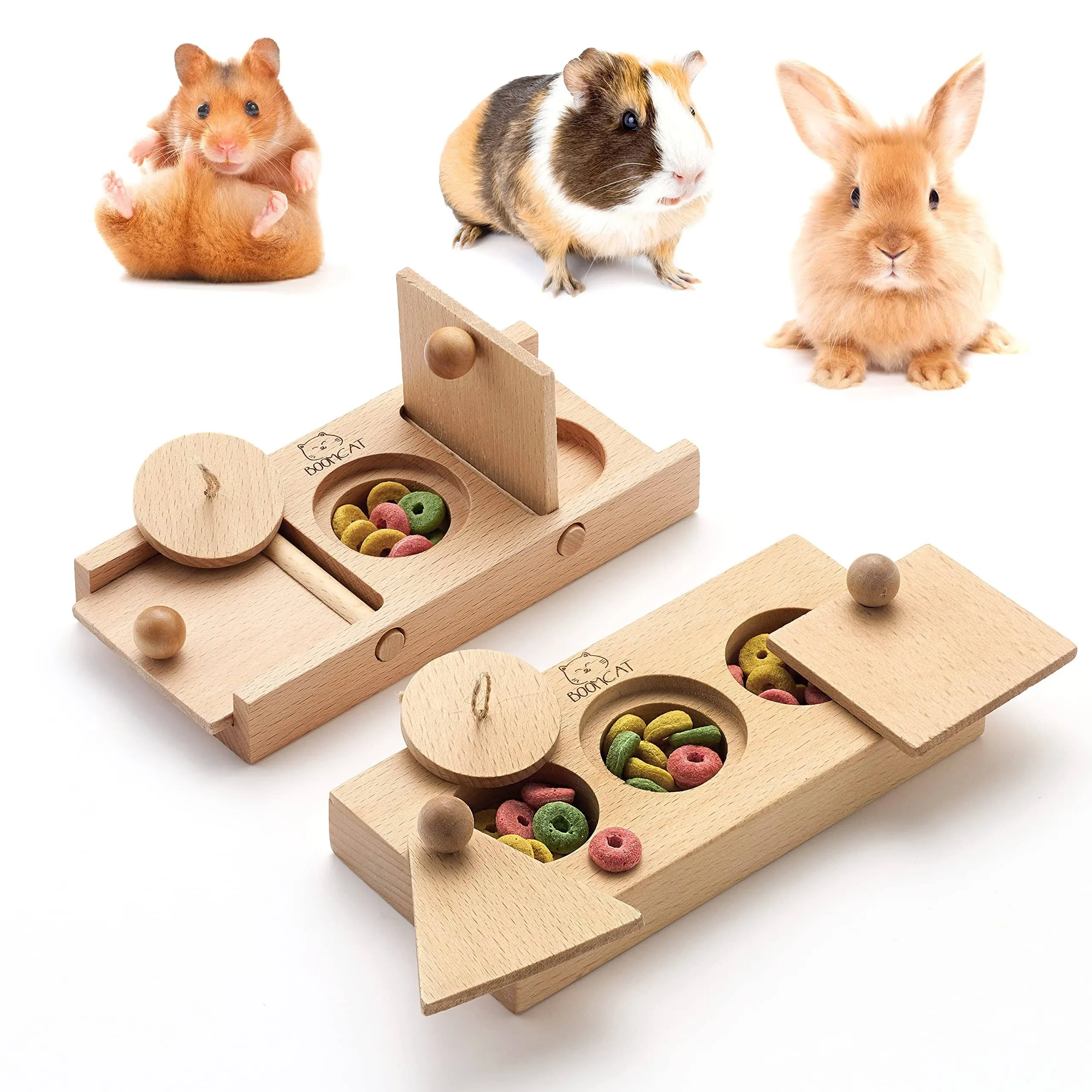 Boomcat Enrichment Foraging Toys,Puzzle Toys for Small Animals,Small pet Interactive Mental,Hide Treats Puzzle Game Hamster,Rabbit,Bunny,Rat,Guinea Pig,Chinchilla,Consume Energy and Relieve Boredom