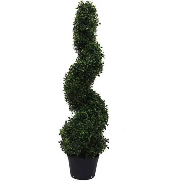 Dare2Decor DA2675582 UV Boxwood Spiral Everyday Topiary on Pot - 3 ft.