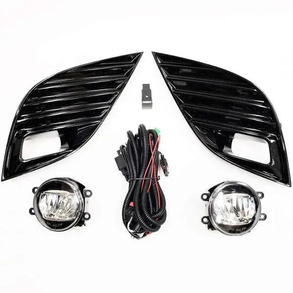 LED Fog Light Set For 2018-2020 Toyota Camry SE XSE w/Switch Bezel Wires Clear