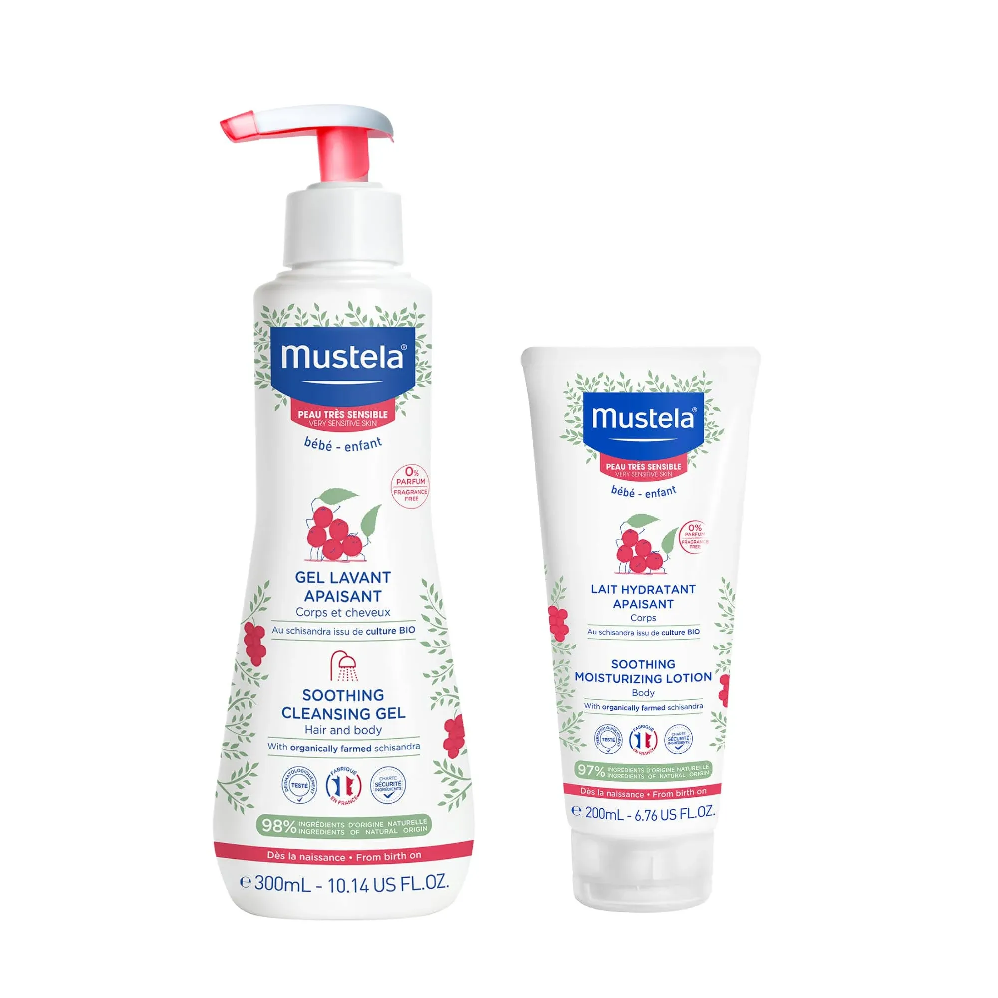 Mustela Bathtime Gift Set, Baby Skin Care Available for Normal, Dry, Sensitive, and Eczema Prone Skin