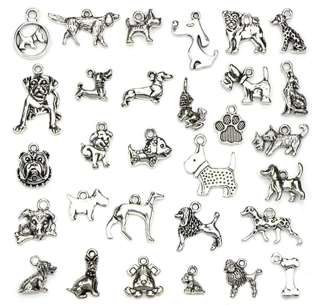 Kinteshun Assorted Dogs Pet Charm Pendant for DIY Jewelry Making Accessaries(30<wbr/>p