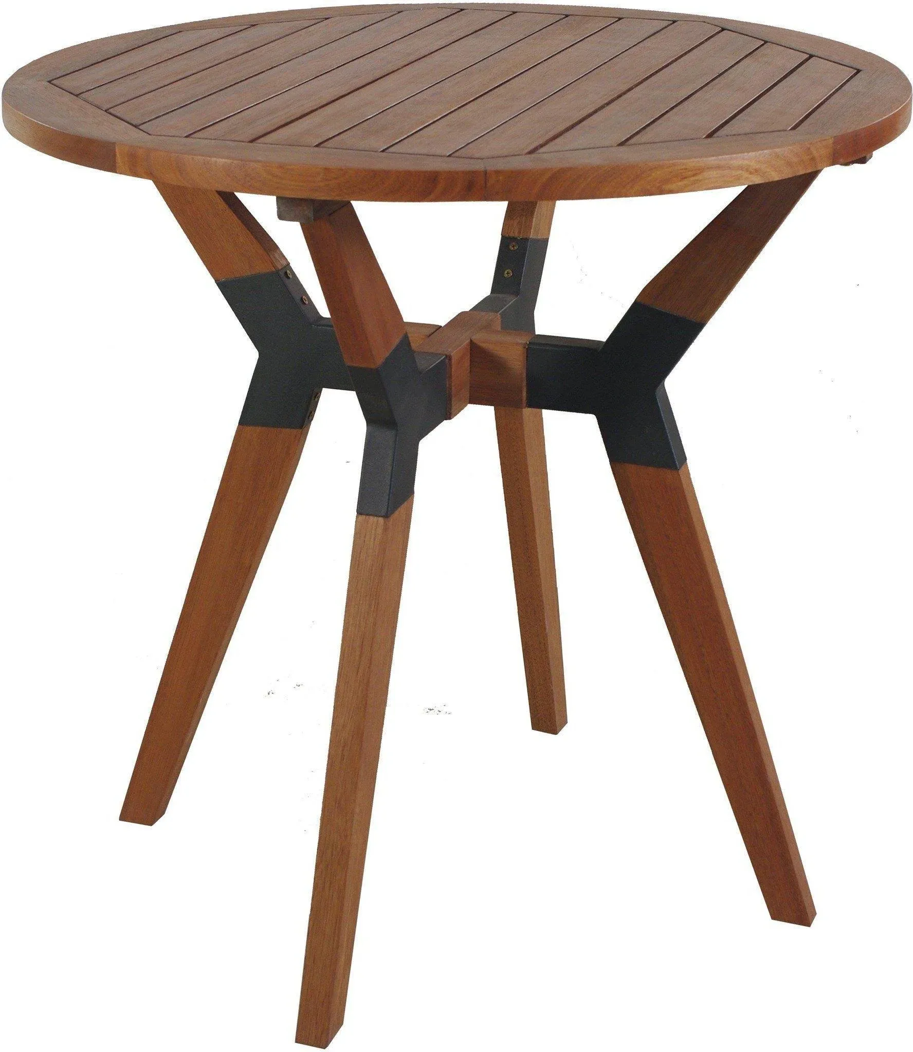 Outdoor Interiors 30" Eucalyptus & Metal Bistro Table