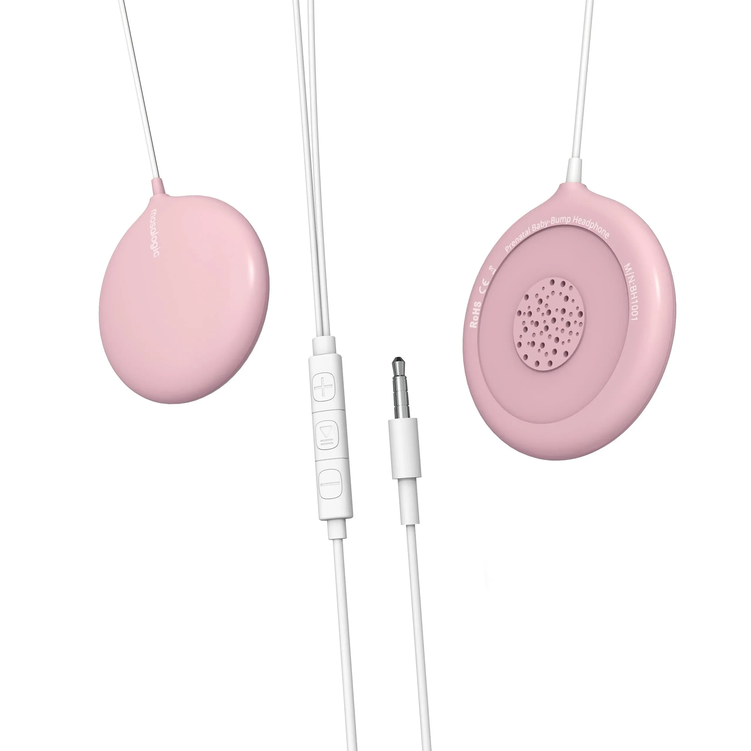 Mosalogic Pregnancy Belly Headphones Baby-Bump Speaker Pregnant Music Player with FDA-Cleared Safe Adhesives, Shares Music to The Womb, Prenatal Baby Shower Gifts for Mom，Pink