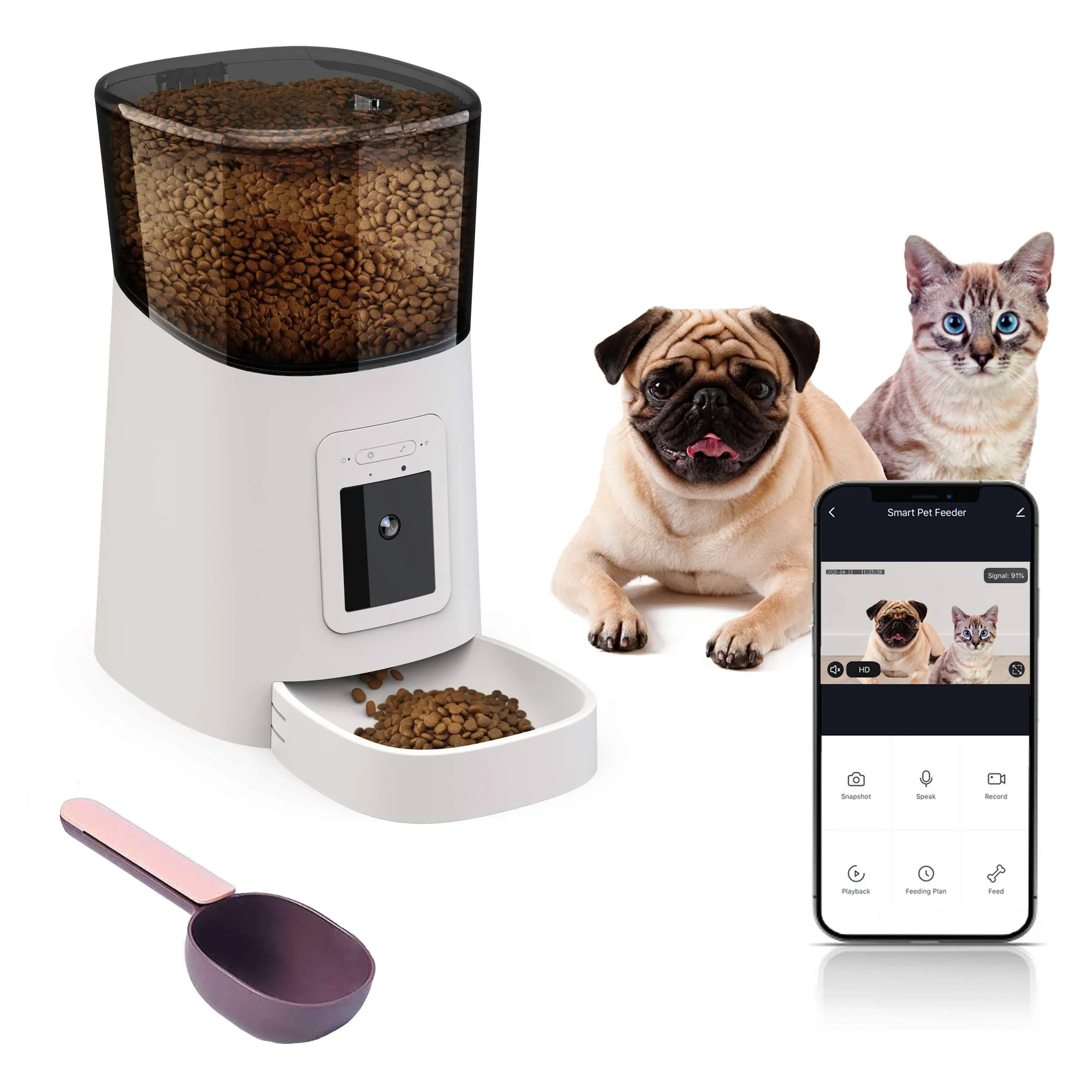 Sekoya Automatic WiFi 6L Smart Pet Feeder / 1080P Camera for Cats & Dogs / Auto + ...