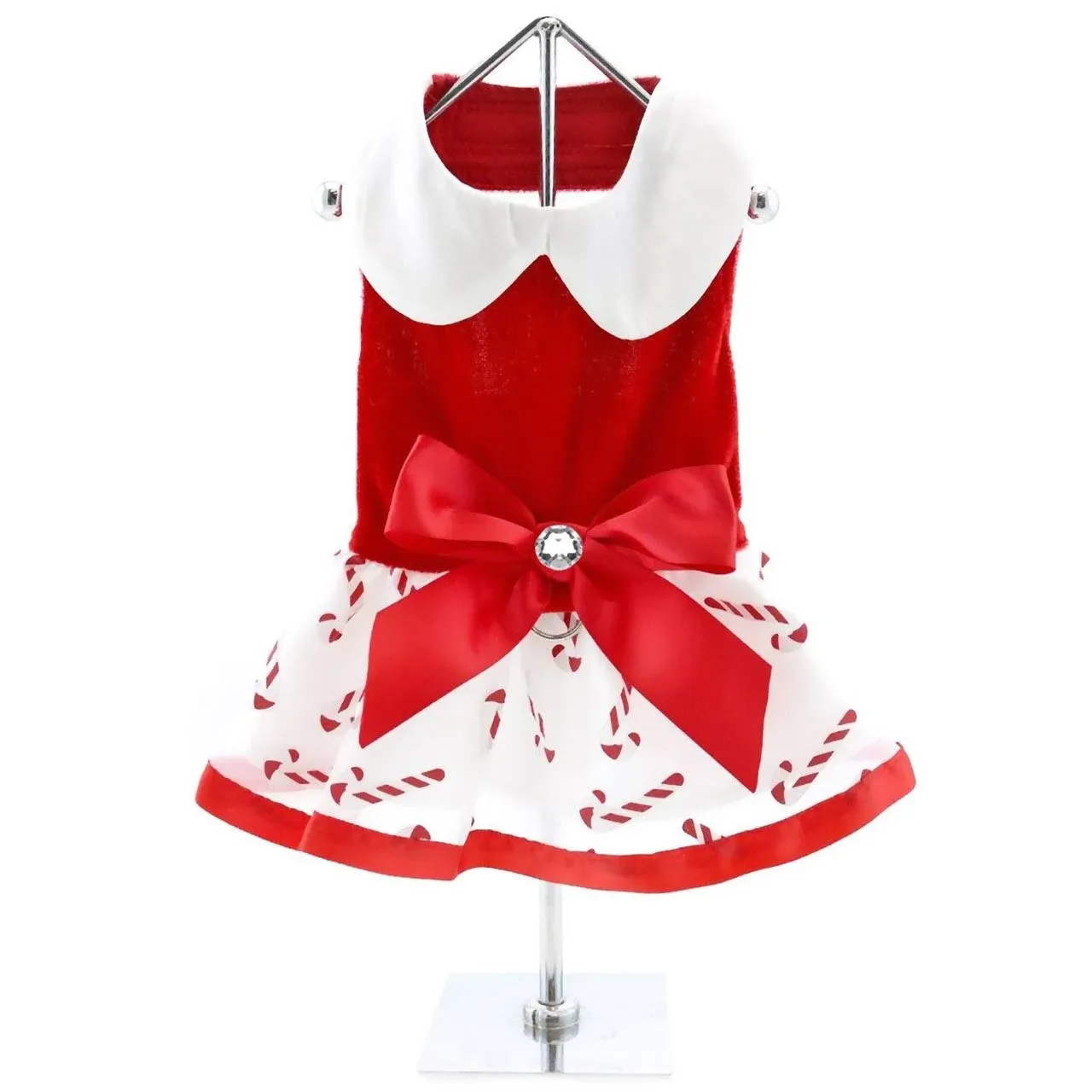 NWT Doggie Design Special Holiday Red White Candy Cane Harness Dress XS S M 