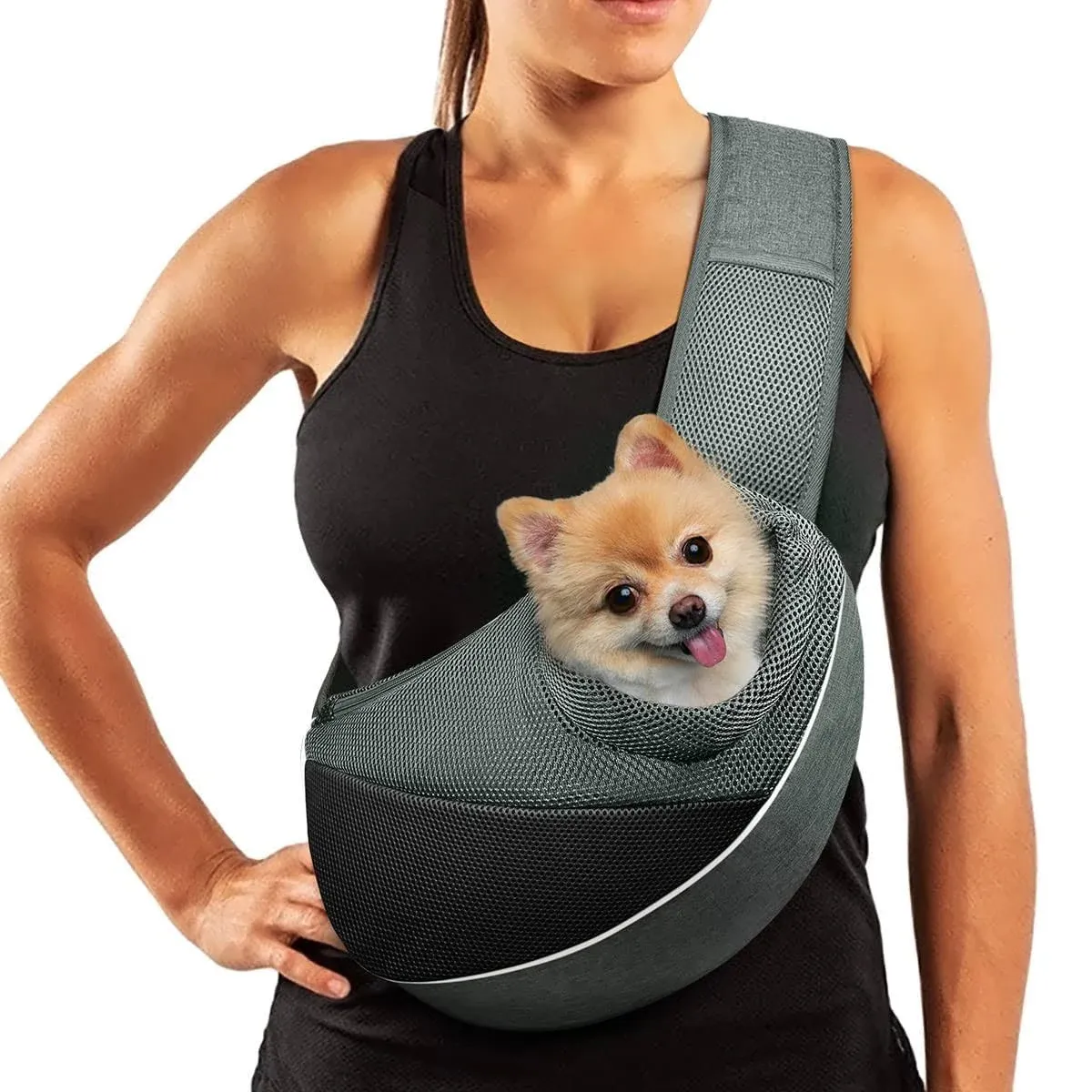  Dog Sling Carrier, Adjustable Puppy Sling Carrier, Pet Carrier Purse Dog 