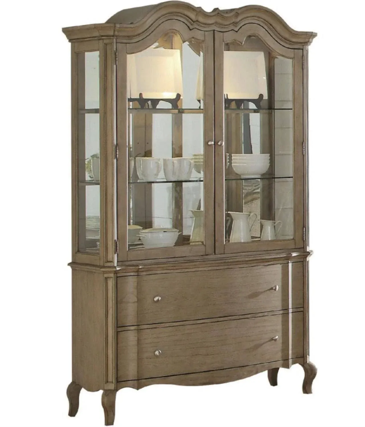 Acme Chelmsford Hutch and Buffet in Antique Taupe