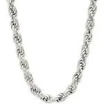 Savlano 925 Sterling Silver Italian Rope Diamond Cut Twist Link Chain Necklace