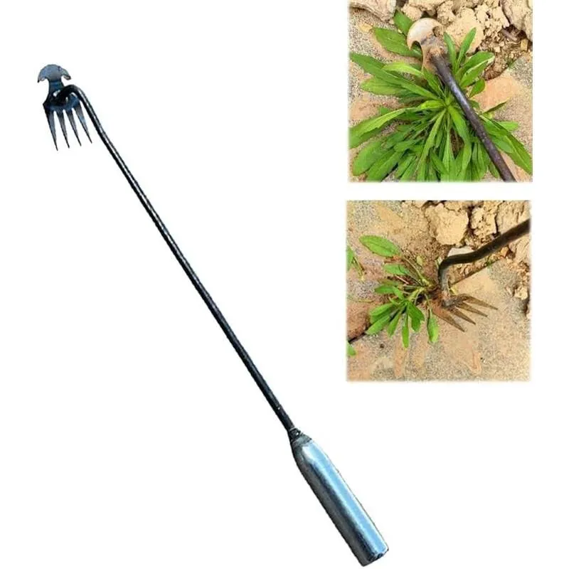 Weed Puller Tool, Cicorfu 2023 New Durable Garden Weed Pulling Tool, Portable Garden Weeder Tool for Vegetable Gardening Backyard Farm Planting & Weeding (Galvanized Handle)