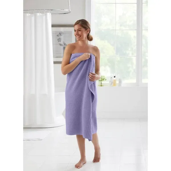 Zero Twist 100% Cotton Oversized Bath Sheet by BrylaneHome in Lavender Gray