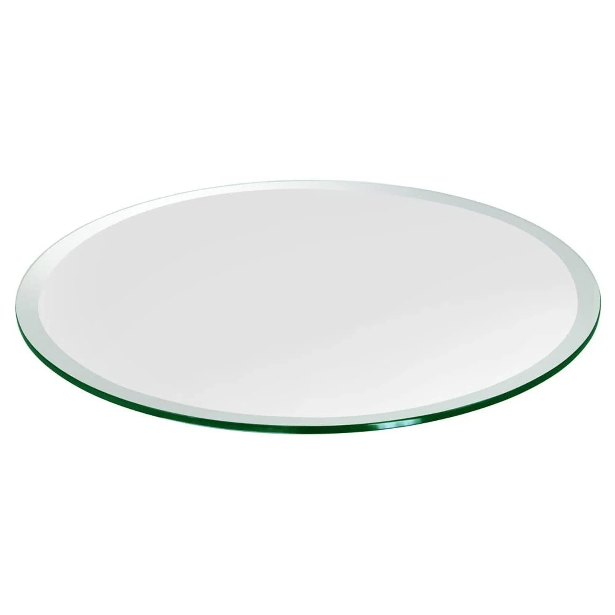 Dulles Glass 12" Round Glass Table Top - Tempered- 1/2" Thick - Bevel Polished Glass